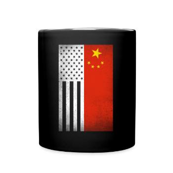 China Design für stolze chinesische Amerikaner - Tasse einfarbig - Schwarz - Vorne