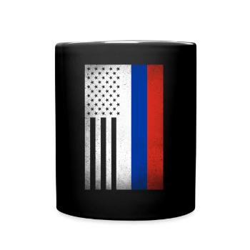 Russland Design für stolze russische Amerikaner - Tasse einfarbig - Schwarz - Vorne