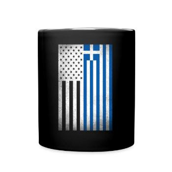 Griechenland Design für griechische Amerikaner - Tasse einfarbig - Schwarz - Vorne