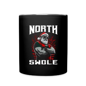 North Swole Fitness Weihnachtsmann Gym Workout - Tasse einfarbig - Schwarz - Vorne