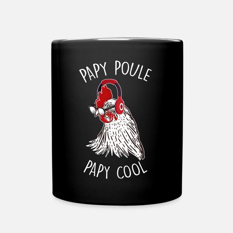 Papy Poule Et Cool C'est Le Mien - Mug uni - noir