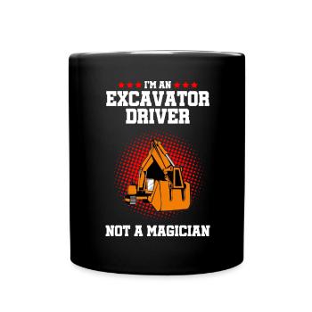 Heavy machinery operator for excavators - Full Colour Mug - black - Front