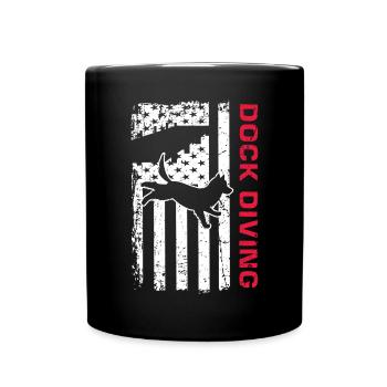 Dock Diving Design für Dog Jumping und Dock Dog - Tasse einfarbig - Schwarz - Vorne