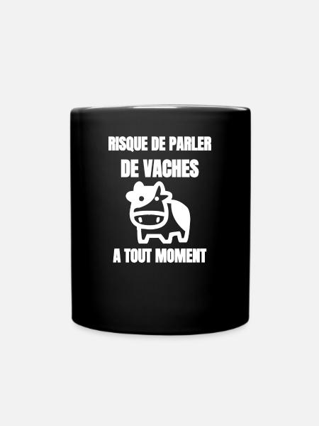Risque de parler de vaches à tout moment - Mug uni - noir