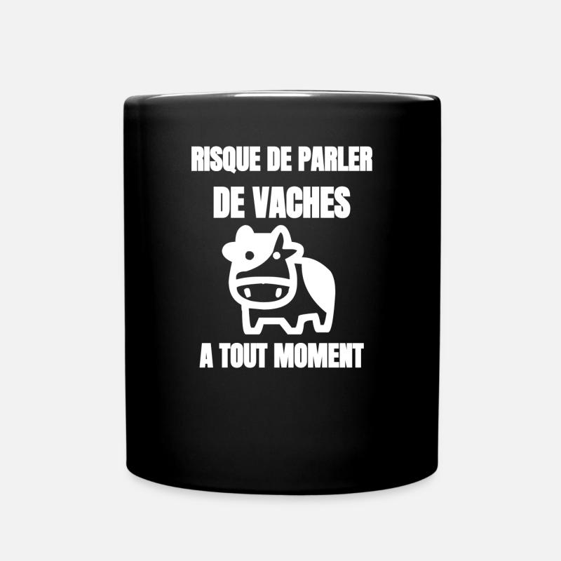 Risque de parler de vaches à tout moment - Mug uni - noir