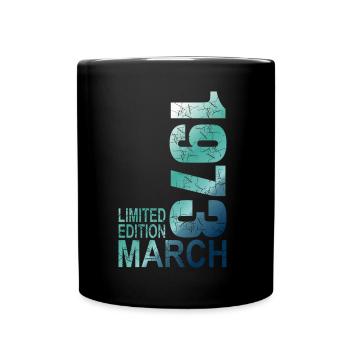 Limited Edition 50. Geburtstag 1973 März geboren - Tasse einfarbig - Schwarz - Vorne