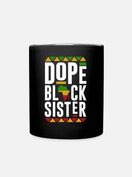 Black Sister, Black History Month - Full Colour Mug - black