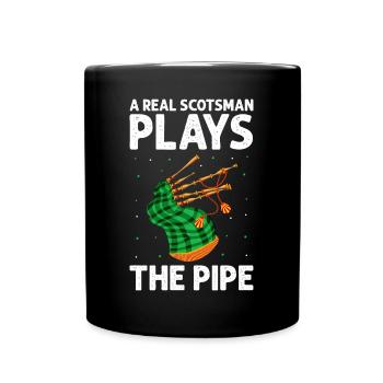 Scotsman Zitat für Dudelsackmusiker und Dudelsack - Tasse einfarbig - Schwarz - Vorne