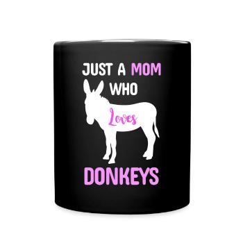 Esel Mama - Tasse einfarbig - Schwarz - Vorne