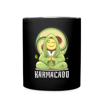 Avocado Karmacado Vegan Meditation Namaste - Tasse einfarbig - Schwarz - Vorne