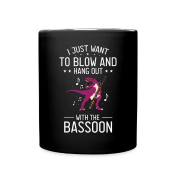 Bassoonist design for woodwind orchestra - Full Colour Mug - black - Front