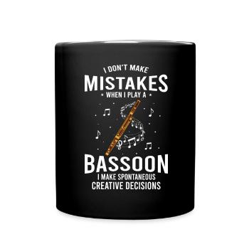 Bassoon Wind Instrument Design for Bassoonist - Full Colour Mug - black - Front