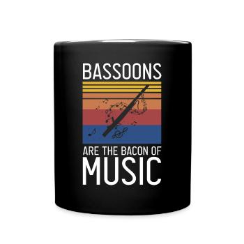 Instrument à vent en bois et instrument à vent basson - Mug uni - noir - Devant