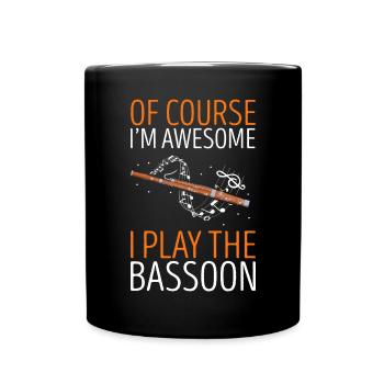 Bassoonist design for woodwind orchestra - Full Colour Mug - black - Front