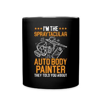 Last man sanding the car paint Aut - Full Colour Mug - black - Front