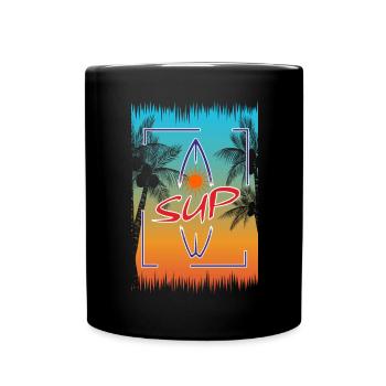 SUP Board Paddle Stand Up Paddling Shirt - Full Colour Mug - black - Front