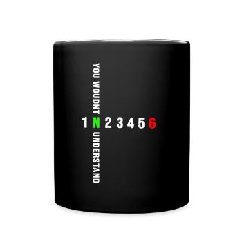 Motorcycle motor-biker 6-speed bike motorcyclist N - Full Colour Mug - black - Front