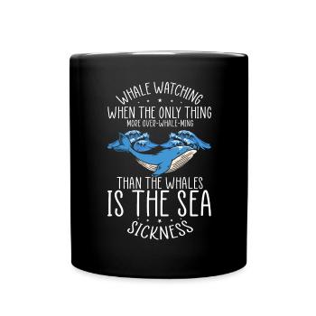 Orca Beobachtung für Buckelwale und Meerwale - Tasse einfarbig - Schwarz - Vorne