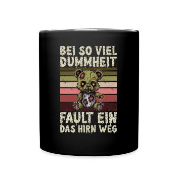 Zombie Teddy Halloween Horror Monster - Tasse einfarbig - Schwarz - Vorne