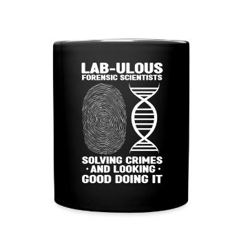 Forensischer Wissenschaftler und Kriminallabor - Tasse einfarbig - Schwarz - Vorne