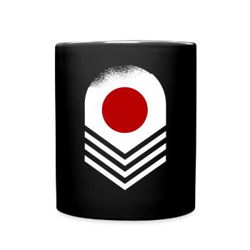 Drapeau du Japon utilisé Look Nihon Drapeau japonais - Mug uni - noir - Devant