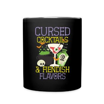 Cursed Cocktails & Devilish Flavors Halloween - Full Colour Mug - black - Front