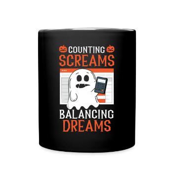 Zählende Schreie Balancierende Träume Halloween - Tasse einfarbig - Schwarz - Vorne