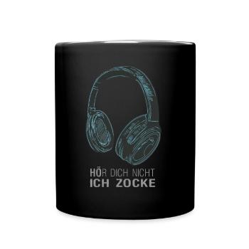 Hör dich nicht ich zocke Der Spruch für alle Gamer - Tasse einfarbig - Schwarz - Vorne
