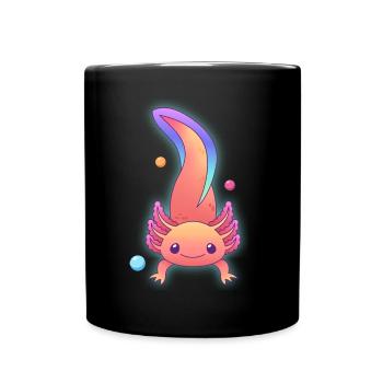 Farbenfrohes Axolotl-Design für Axolotl-Liebhaber - Tasse einfarbig - Schwarz - Vorne