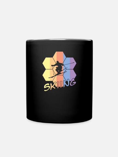 Skiing Skifahren - Tasse einfarbig - Schwarz