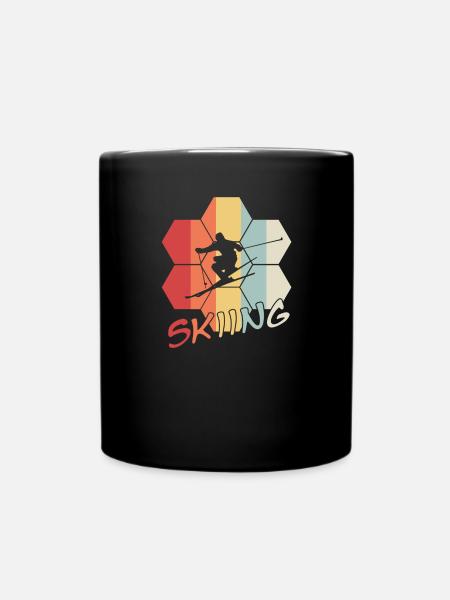 Skiing - Tasse einfarbig - Schwarz