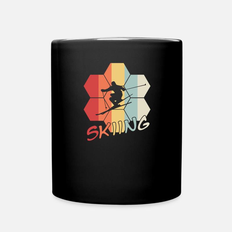 Skiing Skifahren - Tasse einfarbig - Schwarz