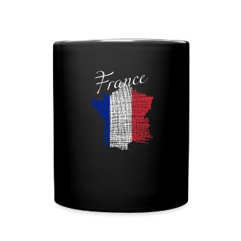 France Frankreich - Tasse einfarbig - Schwarz - Vorne