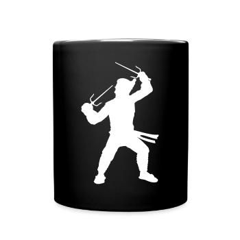 Monk Silhouette - Design Fantasy Role Playing Game - Full Colour Mug - black - Front