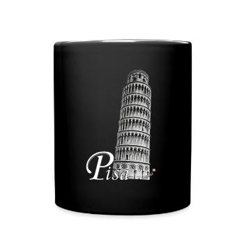 Schiefe Turm von Pisa 2 - Tasse einfarbig - Schwarz - Vorne