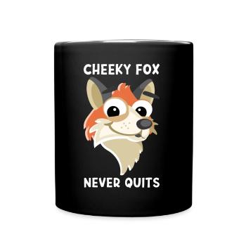 Schlauer Fuchs - Tasse einfarbig - Schwarz - Vorne