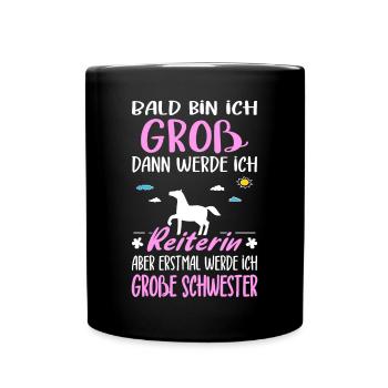 Annonce de la progéniture : Devenez une grande sœur cycliste - Mug uni - noir - Devant