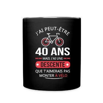 Vélo 40 Ans anniversaire cadeau 40 ans vélo - Mug uni - noir - Devant