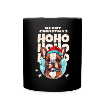 Noël du bouledogue français - Mug uni - noir - Devant
