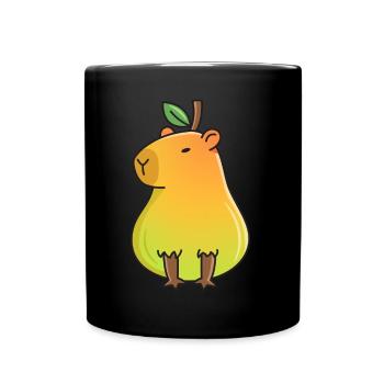 Capybara Pear Design für Capybara-Liebhaber - Tasse einfarbig - Schwarz - Vorne
