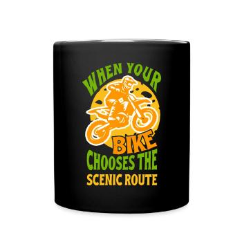 Dirt Biker Riding CHooses The Scenic Dirt Bike - Tasse einfarbig - Schwarz - Vorne
