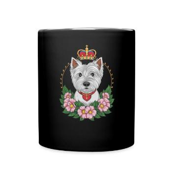 Süßér West Highland White Terrier avec couronne - Mug uni - noir - Devant