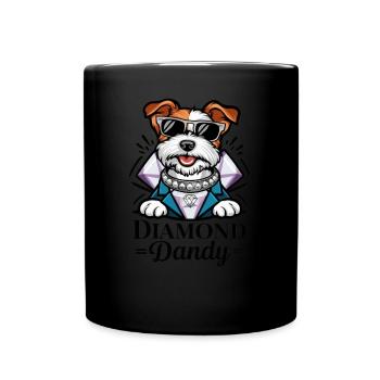 Dandie Dinmont Terrier en dessin animé - Mug uni - noir - Devant