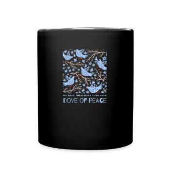 Friedenstauben - Tasse einfarbig - Schwarz - Vorne