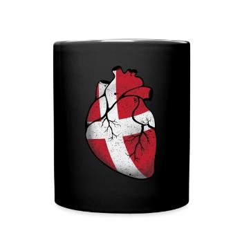 Dänemark Herz - Tasse einfarbig - Schwarz - Vorne