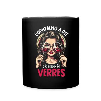 besoin de verres - Mug uni - noir - Devant