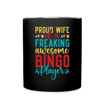 Jeu de bingo Fière épouse d’un joueur de bingo - Mug uni - noir - Devant