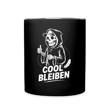 Grim Reaper lustig Motivation Cool bleiben - Tasse einfarbig - Schwarz - Vorne