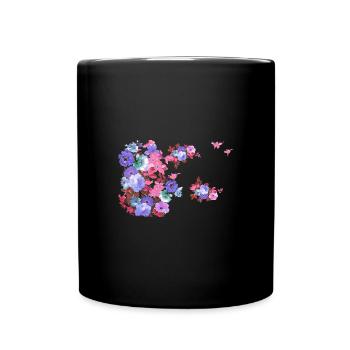 Fleurs,Fleur,Printemps,Fleurs,Rose,Violet - Mug uni - noir - Devant