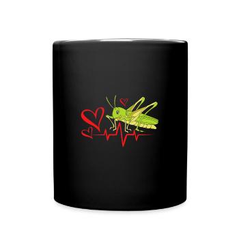 Heuschrecke - Tasse einfarbig - Schwarz - Vorne